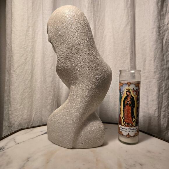 Mid Century Modern Abstract Ivory White Female Bust Signed Serena - Picture 5 of 10